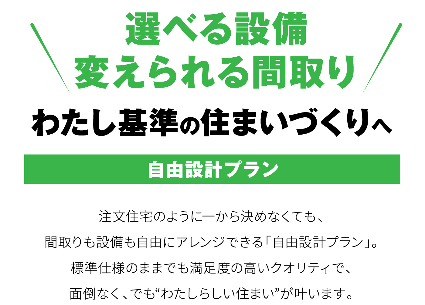 選べる設備変えられる間取り
